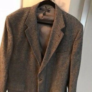 BROOKS BROTHERS 100% Camel Hair Houndstooth Blazer